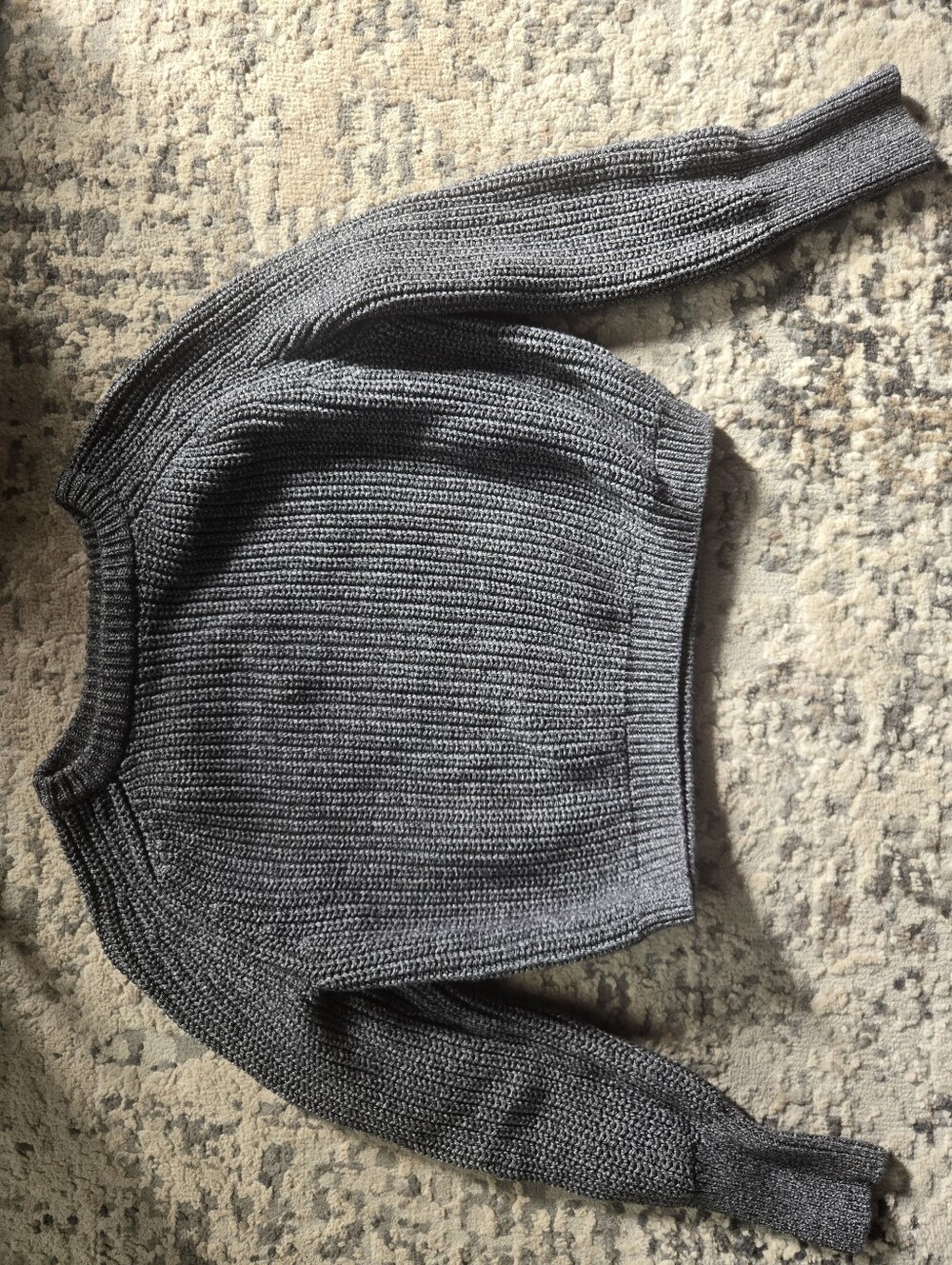 Cozy Chunky Knit Crewneck Sweater - Charcoal Gray